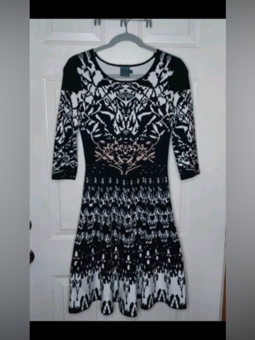 Gabby Skye Sweater Dress 3/4 sleeve Sz M cottagecore Girlhoodcore feminine boho